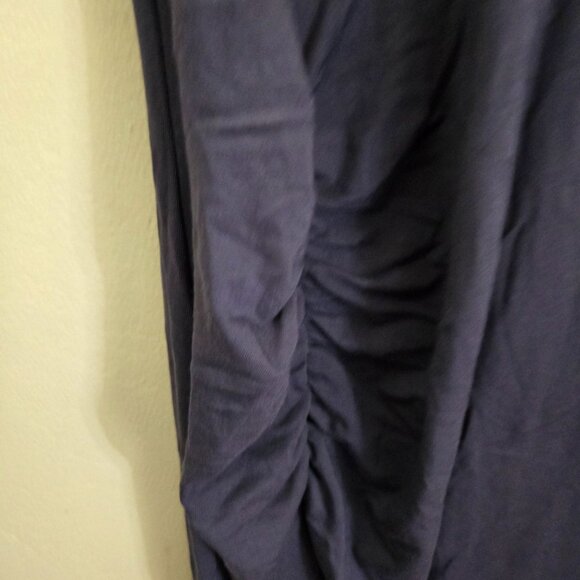 Anthropologie NWT Bordeaux High Neck Ruched Lounge Dress Midi Gray Size M - Picture 7 of 10